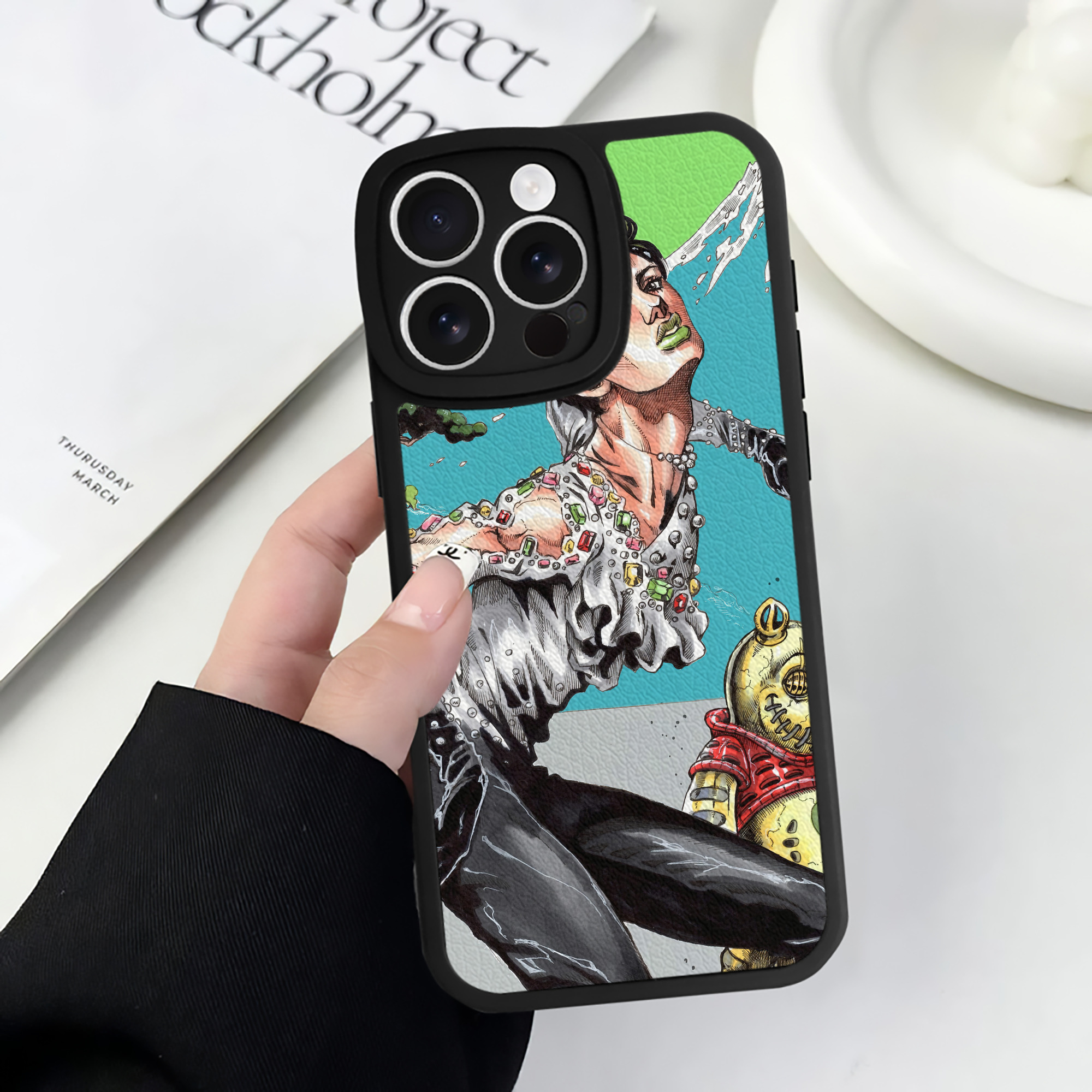 （画像用） ジョジョの奇妙な冒険 JoJo's Bizarre Adventure 【iPhone 16シリーズ対応】シリコンスマホケース（レザー調） 材質：シリコン